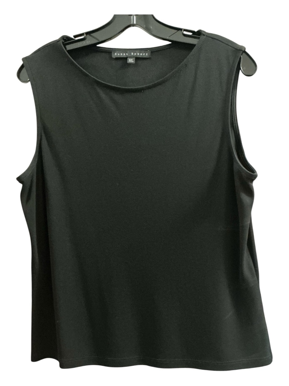 Black Sleeveless Scoop Neck Top